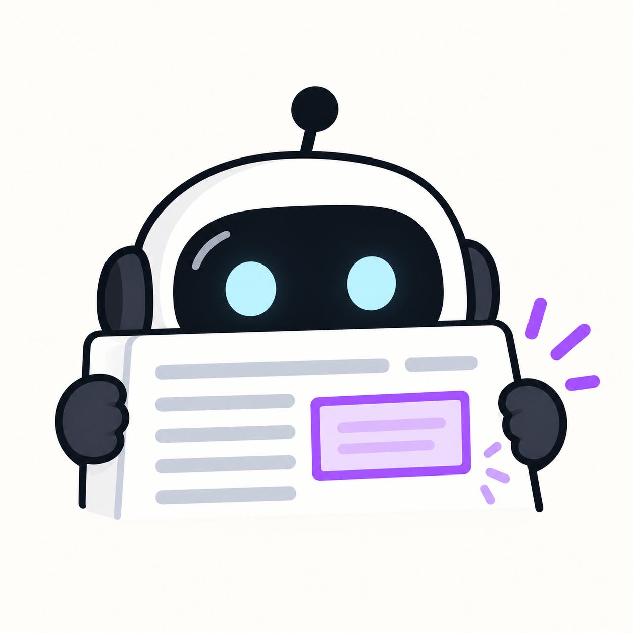 DIVA robot holding a document with a highlighted field